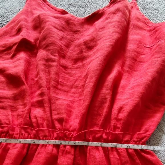 Red linen jumpsuit L - Picture 5 of 11